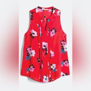 Floral Sleeveless Top - Red Size L